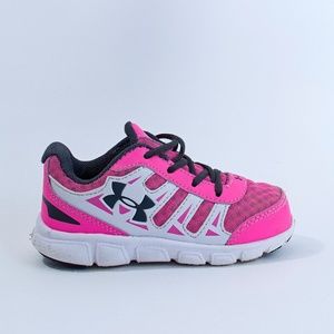 Under Armour Toddler Girls Sneaker | Size 7K | Pink Gray White